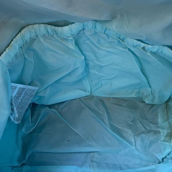 JJ Cole light gray fabric Caprice diaper bag aqua blue lining . - Picture 10 of 14